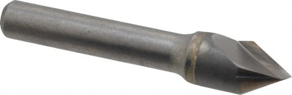 Hertel - 1/2" Head Diam, 3/8" Shank Diam, 1 Flute 60° Solid Carbide Countersink - Exact Industrial Supply