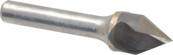 Hertel - 5/8" Head Diam, 3/8" Shank Diam, 1 Flute 60° Solid Carbide Countersink - Exact Industrial Supply