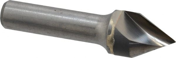 Hertel - 3/4" Head Diam, 1/2" Shank Diam, 1 Flute 60° Solid Carbide Countersink - Exact Industrial Supply