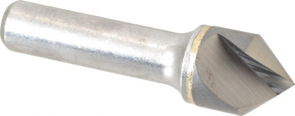 Hertel - 3/4" Head Diam, 1/2" Shank Diam, 1 Flute 82° Solid Carbide Countersink - Exact Industrial Supply