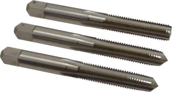 Hertel - 5/16-24 UNF, 4 Flute, Bottoming, Plug & Taper, Bright Finish, High Speed Steel Tap Set - 2-23/32" OAL, 2B/3B Class of Fit - Exact Industrial Supply