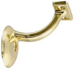 National Mfg. - 250 Lb Capacity, Bright Brass Coated, Handrail Bracket - 2-1/4" Long, 3" High, 3" Wide - Exact Industrial Supply