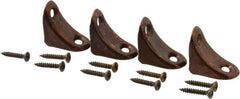 National Mfg. - 1-3/8" Long x 3/4" Wide, Steel, Chair Leg Brace - Antique Bronze Coated - Exact Industrial Supply