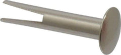 RivetKing - 0.1 to 0.17" Hole Diam, Dome Head, Nickel Plated Steel, Split Rivet - 5/16 Head Diam, 3/4" Length Under Head, 9/64 Body Diam - Exact Industrial Supply