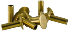 RivetKing - 0.1 to 0.17" Hole Diam, Countersunk Head, Zinc Plated Steel, Semi Tubular Rivet - 5/16 Head Diam, 1/4" Length Under Head, 150° Countersunk Head, 9/64 Body Diam - Exact Industrial Supply