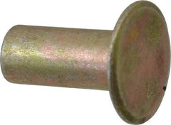 RivetKing - 0.1 to 0.17" Hole Diam, Countersunk Head, Zinc Plated Steel, Semi Tubular Rivet - 5/16 Head Diam, 5/16" Length Under Head, 150° Countersunk Head, 9/64 Body Diam - Exact Industrial Supply