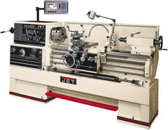 Jet - 14" Swing, 40" Between Centers, 230 Volt, Triple Phase Engine Lathe - 7MT Taper, 7-1/2 hp, 25 to 1,800 RPM, 3-1/8" Bore Diam, 40" Deep x 47" High x 97-1/2" Long - Exact Industrial Supply