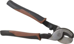 Paramount - 9-1/2" OAL, Cable Cutter - 1/2" Jaw Length x 3/8" Jaw Width, Oval/Curved Head, Double Injection Molded Handle - Exact Industrial Supply