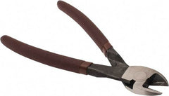 Paramount - 8" OAL, Diagonal Cutter - 13/16" Jaw Length x 1-3/16" Jaw Width, Round/Angled Head, Plastic Dipped Handle - Exact Industrial Supply
