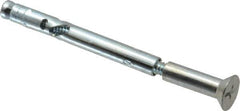 Powers Fasteners - 1/4" Diam, 1/4" Drill, 3" OAL, Sleeve Concrete Anchor - 1018 Steel, Flat Head, Combination Slotted/Phillips Drive - Exact Industrial Supply