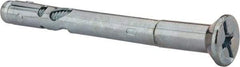 Powers Fasteners - 3/8" Diam, 3/8" Drill, 4" OAL, Sleeve Concrete Anchor - 1018 Steel, Flat Head, Combination Slotted/Phillips Drive - Exact Industrial Supply