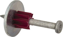 Powers Fasteners - 0.145" Shank Diam, 7/8" Washer Diam, Grade 1062 Steel Powder Actuated Drive Pin with Washer - 0.3" Head Diam, 1-1/2" Shank Length - Exact Industrial Supply