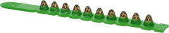 Powers Fasteners - 10 Load, Green, 0.27 Caliber, Power Load Strip Powder Actuated Load - 7" Wide x 2" Deep x 1-1/2" High, For Use with HILTI DX350; HILTI DX36M; HILTI DX451; HILTI DX460; P3500; P3600; PA351; PA3500; RAMSET SA270; VIPER - Exact Industrial Supply