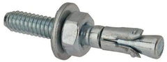 Powers Fasteners - 1/4" Diam, 1/4" Drill, 1-3/4" OAL, Wedge Expansion Concrete Anchor - 1018 Steel, Zinc-Plated Finish, Hex Nut Head, Hex Drive, 3/4" Thread Length - Exact Industrial Supply