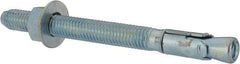 Powers Fasteners - 1/2" Diam, 1/2" Drill, 5-1/2" OAL, 2-1/2" Min Embedment Wedge Expansion Concrete Anchor - 1018 Steel, Zinc-Plated Finish, Hex Nut Head, Hex Drive, 3-3/4" Thread Length - Exact Industrial Supply