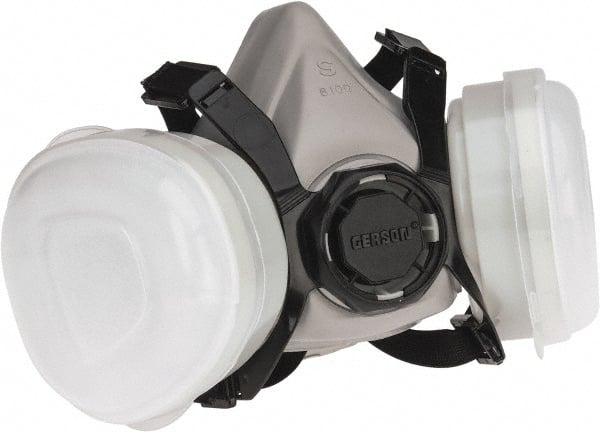 Half Facepiece Respirator with Cartridge: Small, Thermoplastic Elastomer, Permanently Attached Protection from Organic Vapor, 4 Point Suspension