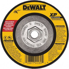DeWALT - 24 Grit, 9" Wheel Diam, 1/8" Wheel Thickness, Type 27 Depressed Center Wheel - Zirconia Alumina, Resinoid Bond, 6,600 Max RPM, Compatible with Angle Grinder - Exact Industrial Supply