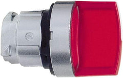 Schneider Electric - 22mm Mount Hole, 3 Position, Handle Operated, Selector Switch - Red, Momentary (MO), Illuminated, Shock, Vibration and Water Resistant - Exact Industrial Supply