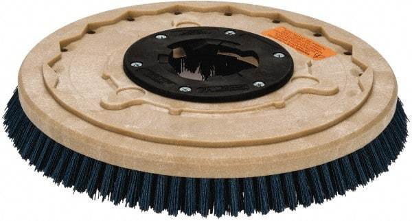 PRO-SOURCE - 17" Diam Scrubbing Brush - 15" Machine, 1-1/2" Trim Length, Blue Pad, Silicone Carbide & Nylon - Exact Industrial Supply