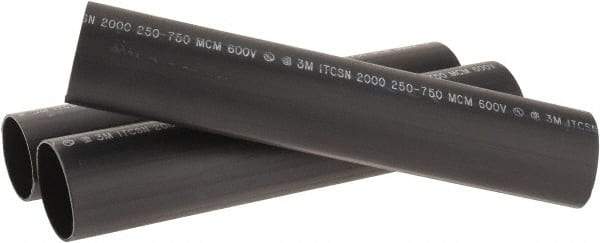 3M - 12" Long, 4:1, Polyolefin Heat Shrink Electrical Tubing - Black - Exact Industrial Supply