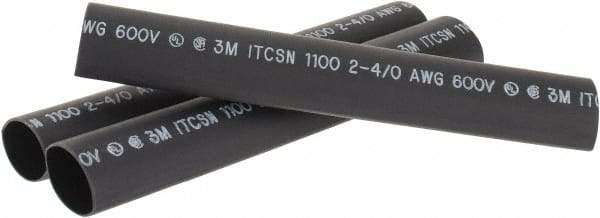 3M - 9" Long, 4:1, Polyolefin Heat Shrink Electrical Tubing - Black - Exact Industrial Supply