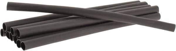 3M - 6" Long, 3:1, Polyolefin Heat Shrink Electrical Tubing - Black - Exact Industrial Supply