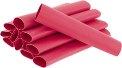 3M - 6" Long, 3:1, Polyolefin Heat Shrink Electrical Tubing - Red - Exact Industrial Supply