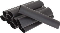 3M - 6" Long, 3:1, Polyolefin Heat Shrink Electrical Tubing - Black - Exact Industrial Supply