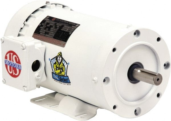 US Motors - 5 hp, TEFC Enclosure, No Thermal Protection, 1755, 1435 RPM, 208-230/460 & 190/380 Volt, 60/50 Hz, Three Phase Premium Efficient Motor - Exact Industrial Supply