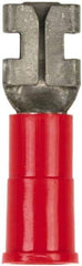 3M - 22 to 18 AWG, Vinyl, Partially Insulated, Female Wire Disconnect - 3/16 Inch Wide Tab, Red, RoHS 2011/65/EU Compliant - Exact Industrial Supply