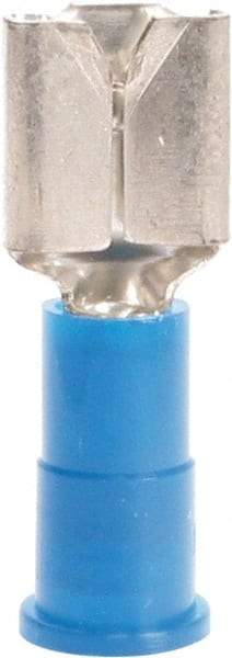 3M - 16 to 14 AWG, Vinyl, Partially Insulated, Female Wire Disconnect - 1/4 Inch Wide Tab, Blue, RoHS 2011/65/EU Compliant - Exact Industrial Supply