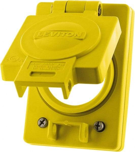 Leviton - 1 Gang, (0) Knockouts, PVC Rectangle Floor Box - Exact Industrial Supply