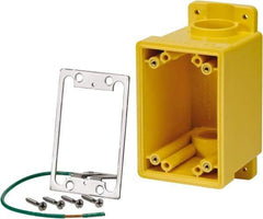 Leviton - 1 Gang, (2) 1" Knockouts, PVC Rectangle Outlet Box - 152.4mm Overall Height x 79.4mm Overall Width x 88.9mm Overall Depth - Exact Industrial Supply