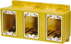 Leviton - 3 Gang, (6) 1" Knockouts, PVC Rectangle Outlet Box - 276.2mm Overall Height x 3-1/2" Overall Depth - Exact Industrial Supply