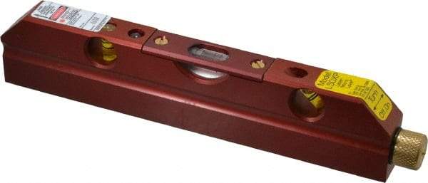 Laser Tools Co. - 1 Beam 500' Max Range Torpedo Laser Micro Level - Red Beam, 1/8" at 100' Accuracy, 165.1mm Long x 16mm Wide x 33.66mm High, Battery Included - Exact Industrial Supply