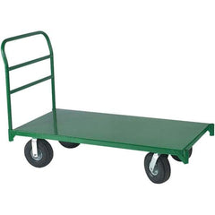 Wesco Industrial Products - 4,000 Lb Capacity Steel Platform Truck - Steel Deck, 24" OAW, 48" Platform Length x 2-1/2" Platform Height - Exact Industrial Supply