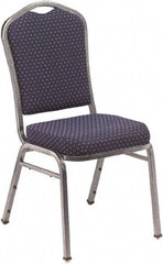 NPS - Fabric Navy Blue Stacking Chair - Silver Frame, 17" Wide x 23" Deep x 36" High - Exact Industrial Supply