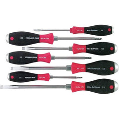 Wiha - 7 Piece Slotted & Phillips Screwdriver Set - Bit Sizes: Philips #1, #2 & #3, Comes in Box - Exact Industrial Supply