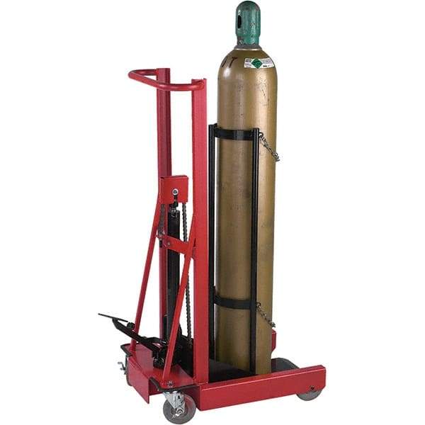 Wesco Industrial Products - 29-1/4" Long x 20" Wide x 54.6" High, Gas Cylinder Caddy - Holds 1 Cylinder, Fits 9-1/2" Diameter Cylinders - Exact Industrial Supply