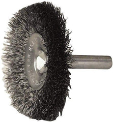 Weiler - 2" OD, 1/4" Shank Diam, Steel Wheel Brush - 1/2" Trim Length, 0.008" Filament Diam, 20,000 RPM - Exact Industrial Supply