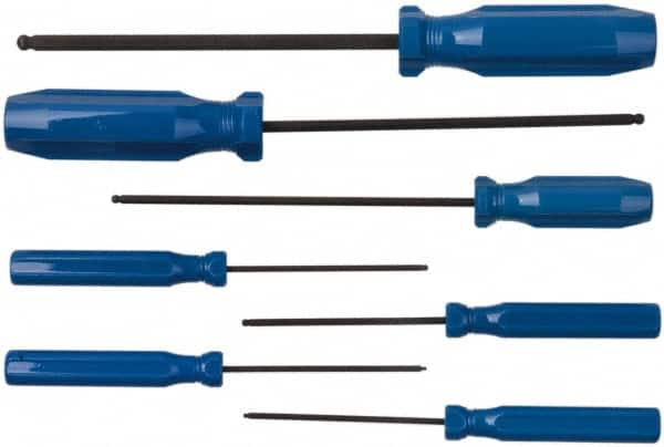 Eklind - 7 Piece, 1.3 to 5mm Ball End Hex Driver Set - Exact Industrial Supply