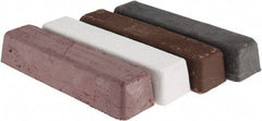 Made in USA - 1/4 Lb Emery, Rouge & Tripoli Compound - Grade C, Black, Brown, Red & White, Use on Aluminum, Carbon, Chrome, Copper, Gold, Iron, Nickel, Pewter, Plastic, Platinum, Rubber, Silver, Stainless Steel, Steel, Sterling, White Metals, Wood & Zinc - Exact Industrial Supply