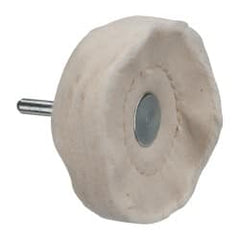Made in USA - 3" Diam x 3/4" Thick, Loose Sewn Mounted Buffing Wheel - Exact Industrial Supply