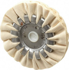 Made in USA - 4" Diam x 1/2" Thick Unmounted Buffing Wheel - 14 Ply, Bias Cut, 1/2" Arbor Hole - Exact Industrial Supply