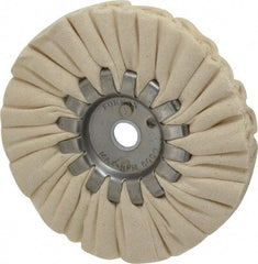 Made in USA - 5" Diam x 1/2" Thick Unmounted Buffing Wheel - 14 Ply, Bias Cut, 1/2" Arbor Hole - Exact Industrial Supply