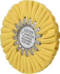 Made in USA - 5" Diam x 1/2" Thick Unmounted Buffing Wheel - 14 Ply, Bias Cut, 1/2" Arbor Hole - Exact Industrial Supply