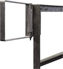 PRO-SAFE - Carbon Steel Self Closing Rail Safety Gate - Fits 25 to 27-1/2" Clear Opening, 1-1/2" Wide x 12" Door Height, Gray - Exact Industrial Supply