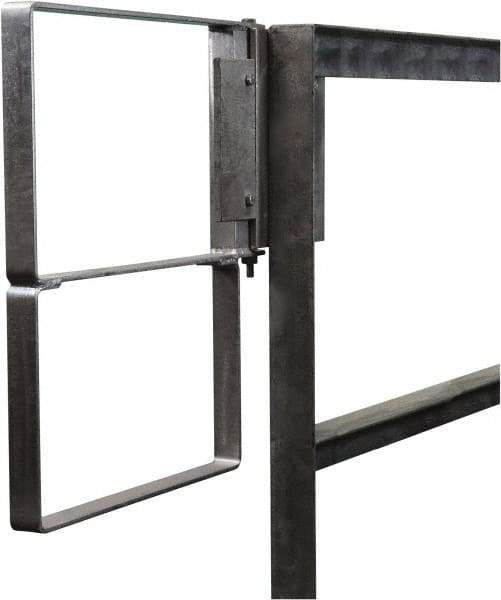 PRO-SAFE - Carbon Steel Self Closing Rail Safety Gate - Fits 22 to 24-1/2" Clear Opening, 1-1/2" Wide x 22" Door Height, Gray - Exact Industrial Supply
