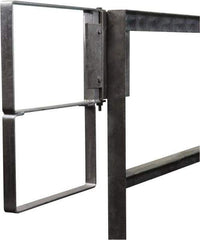 PRO-SAFE - Carbon Steel Self Closing Rail Safety Gate - Fits 28 to 30-1/2" Clear Opening, 1-1/2" Wide x 22" Door Height, Gray - Exact Industrial Supply