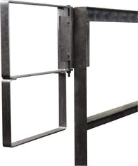 PRO-SAFE - Carbon Steel Self Closing Rail Safety Gate - Fits 25 to 27-1/2" Clear Opening, 1-1/2" Wide x 22" Door Height, Gray - Exact Industrial Supply
